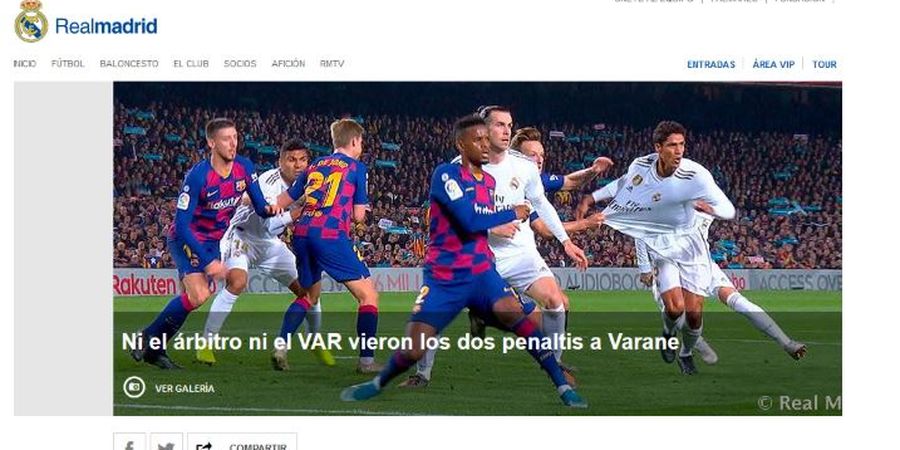 Tak Terima Hasil El Clasico, Real Madrid Protes di Situs Resmi Klub