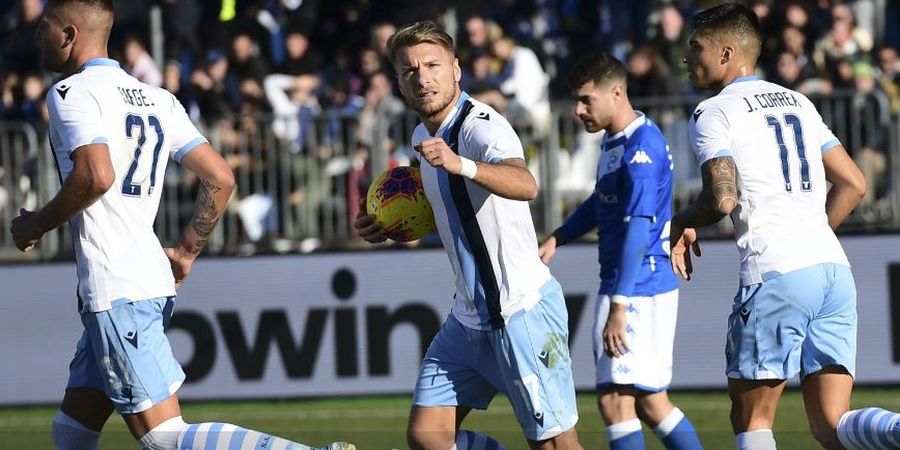 Hasil Liga Italia - Hampir Ditahan Imbang Brescia, Immobile Jadi Pahlawan Lazio