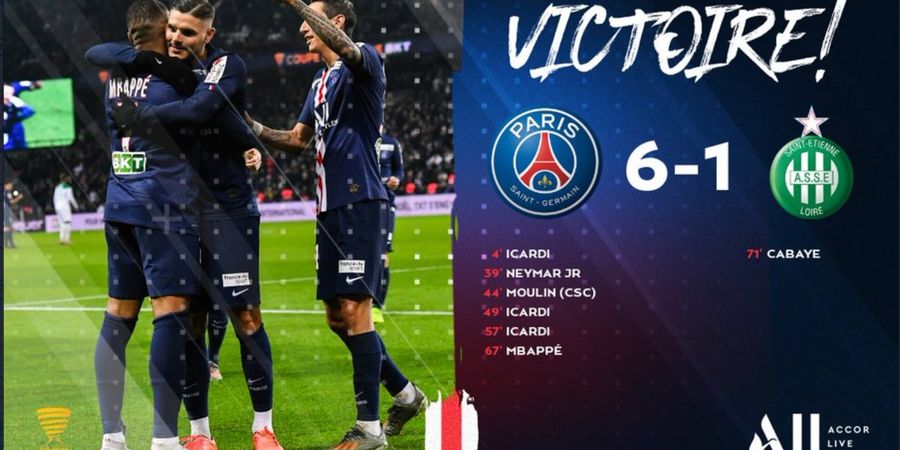 PSG Menang dengan Skor Tenis Lagi, Mauro Icardi Cetak Hat-trick Pertama