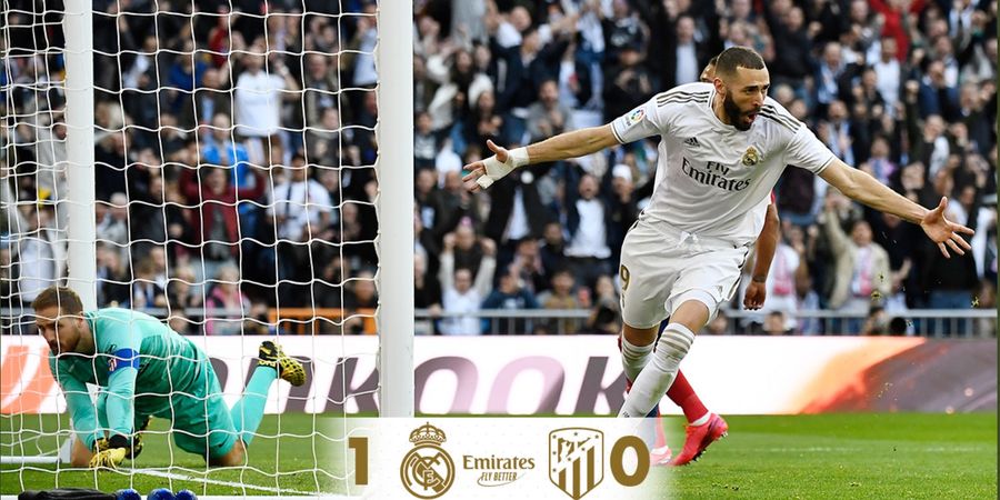 Hasil Liga Spanyol - Gol Langka Karim Benzema Bawa Real Madrid Menangi Derbi