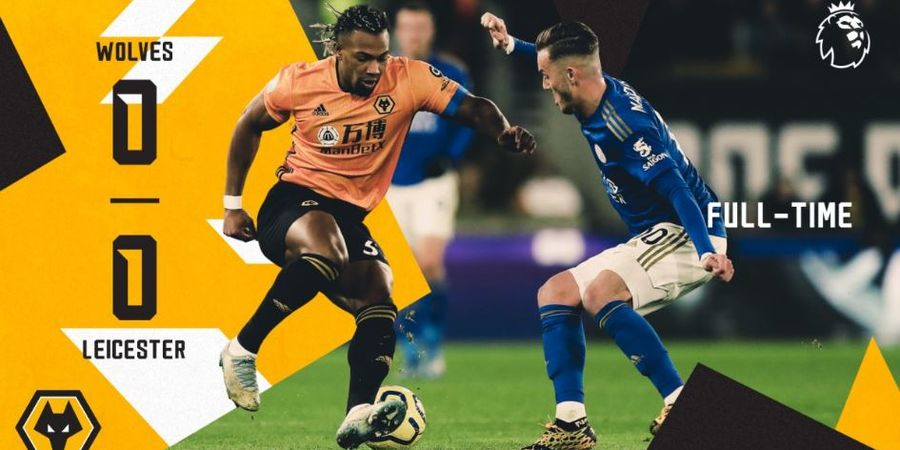 Hasil Liga Inggris - Diwarnai Kartu Merah, Wolves dan Leicester Terpaksa Berbagi Poin