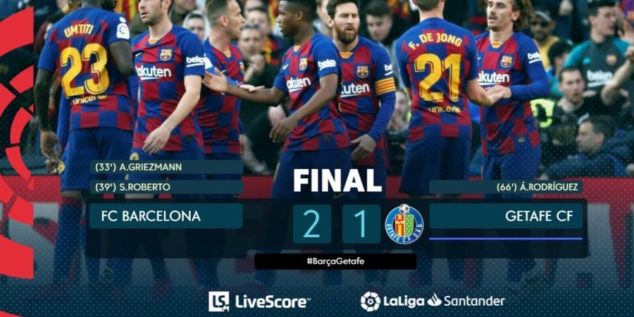 Hasil Liga Spanyol - Menang, Barcelona Tempel Ketat Jumlah Poin Real Madrid