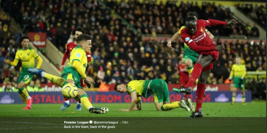 Hasil Liga Inggris - Gol Tunggal Sadio Mane Bawa Liverpool 25+ di Puncak Klasemen