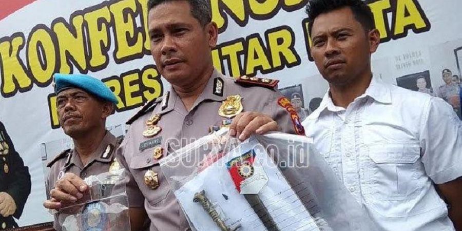 Satu Remaja Pembawa Sajam saat Laga Persebaya Vs Arema FC Diamankan Polres Blitar