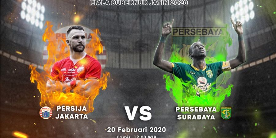 Susunan Pemain Persebaya vs Persija - Duel Ofensif di Final Piala Gubernur Jatim 2020