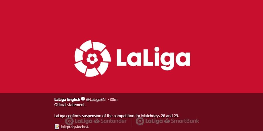 BREAKING NEWS - Liga Spanyol Resmi Dihentikan Karena Virus Corona