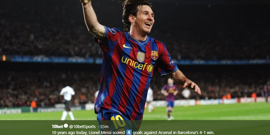 DUEL KLASIK, 6 April 2010 - Quattrick Lionel Messi Kandaskan Arsenal