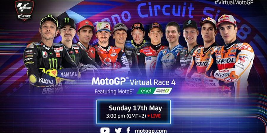 Hasil Balapan MotoGP Virtual 4 - Alex Marquez Menang Lagi, Rossi Mulai Bertaji