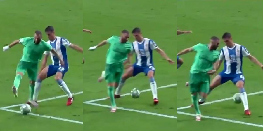 VIDEO - Asisst Backheel Karim Benzema yang Bikin Malu Bek Espanyol 