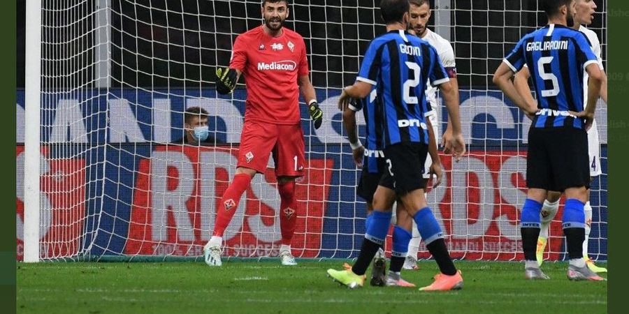 Hasil Babak I Inter Milan vs Fiorentina - Kiper Jago dan Tiang Gawang Bikin Lukaku Frustrasi