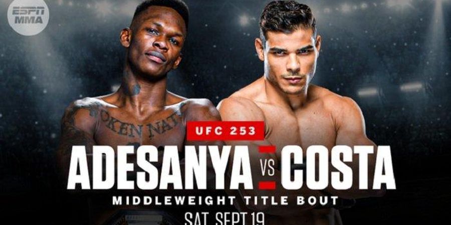 Jadwal UFC 253 - Israel Adesanya vs Paulo Costa pada Minggu Pagi