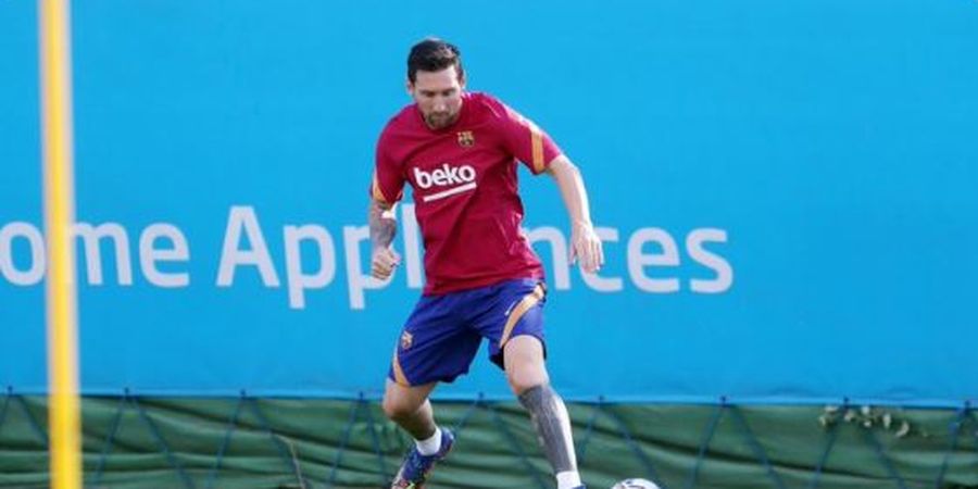 Kembali Latihan Bareng Barcelona, Lionel Messi Kontrol Bola Sambil Terbang