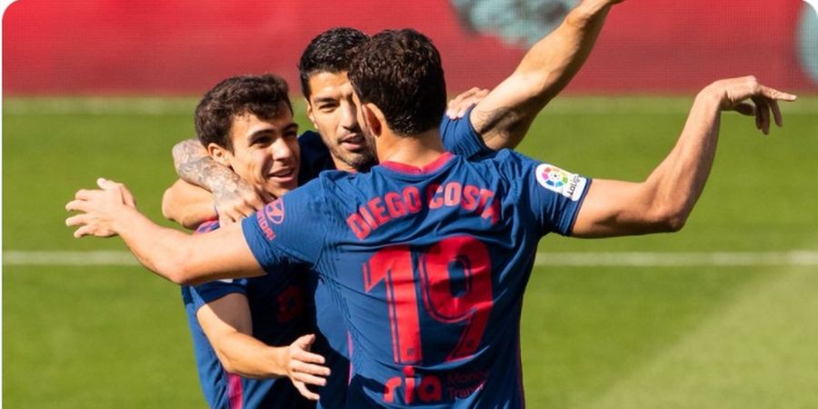 Hasil Liga Spanyol - Diego Costa Bantu Luis Suarez Cetak Gol Ke-150, Atletico Menang 2-0