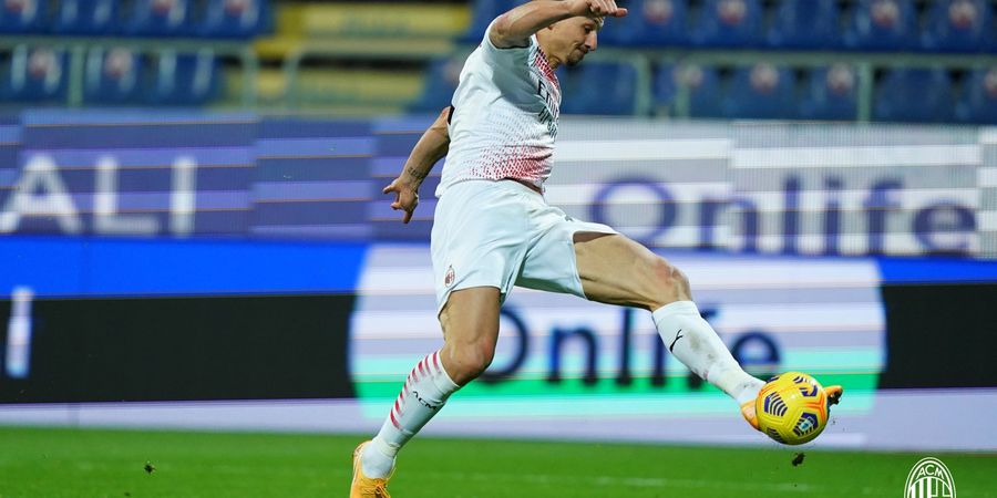 Hasil Liga Italia - Ibrahimovic Cetak Brace Pertama di 2021, AC Milan Tekuk Cagliari dengan 10 Orang