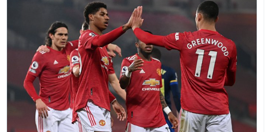 Hasil Babak I - Diwarnai Kartu Merah, Man United Unggul 4-0 atas Southampton