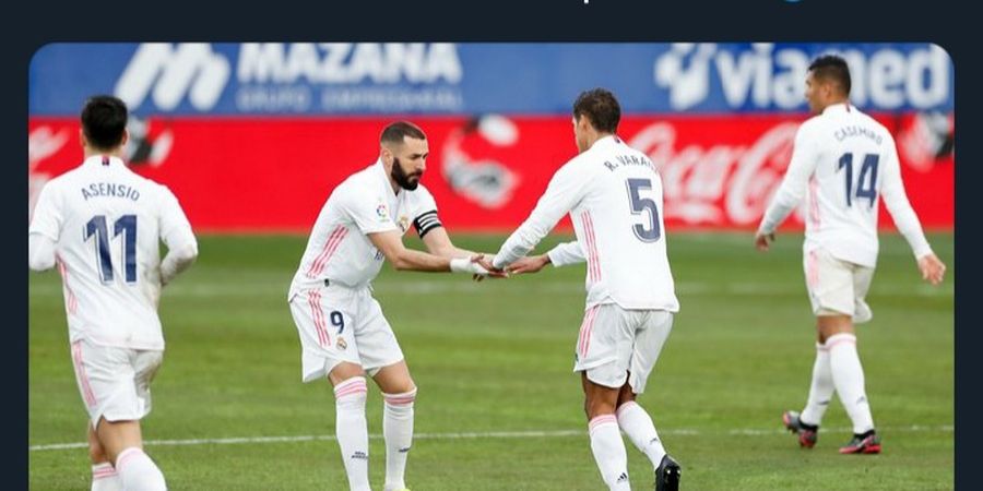 Hasil Liga Spanyol - Tendangan Benzema Bikin Kiper Terkapar, Real Madrid Comeback Atas Juru Kunci