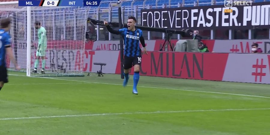 Sundulan Lautaro Bikin Donnarumma Mematung, Inter Milan Unggul atas AC Milan di Babak I