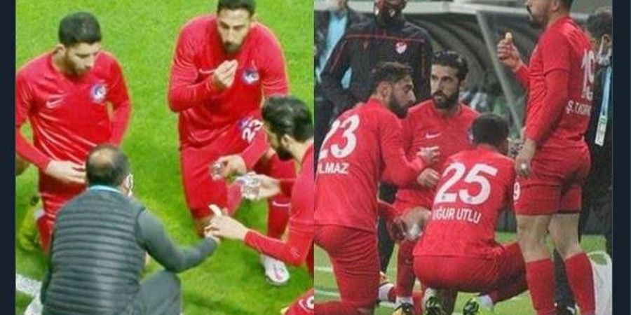 Buka Puasa, Pemain Liga Turki Makan di Lapangan dengan Takjil Pisang dan Kurma