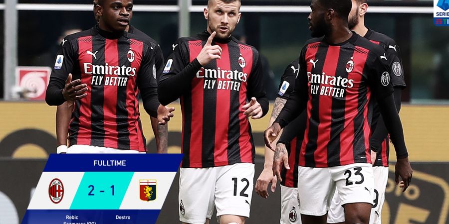 Hasil Liga Italia - Gol Bunuh Diri Bikin AC Milan Menang dan Putus Rekor Buruk Laga Kandang