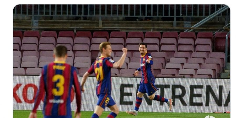 Hasil Babak I - Lionel Messi Buka Puasa, Dua Gol Bunuh Diri Tercipta, Barcelona Unggul 3-1