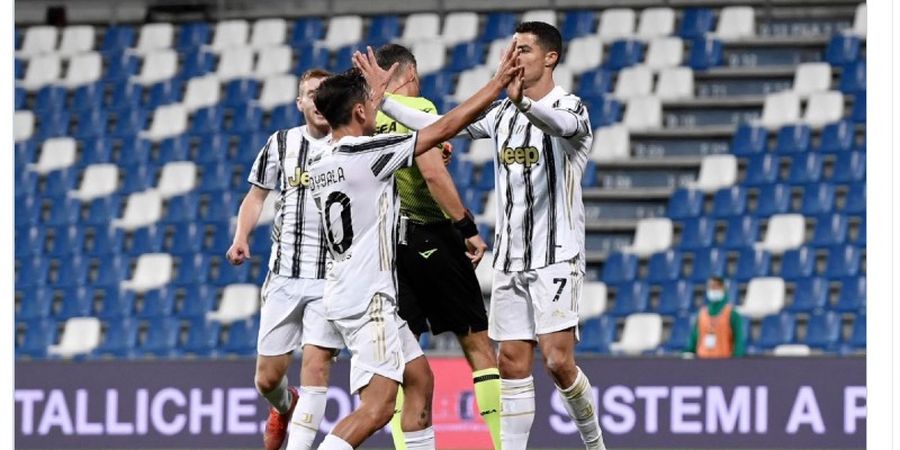 Hasil Liga Italia - Cristiano Ronaldo dan Paulo Dybala Cetak Gol ke-100, Juventus Bungkam Sassuolo