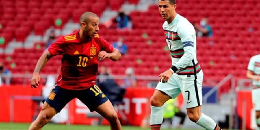 Hasil Uji Coba EURO 2020 - Ronaldo Nyaris Cetak Gol Komedi, Spanyol vs Portugal Berakhir Seri