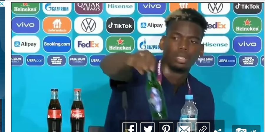 Setelah Ronaldo, Paul Pogba Juga Beraksi Singkirkan Produk Sponsor Euro 2020