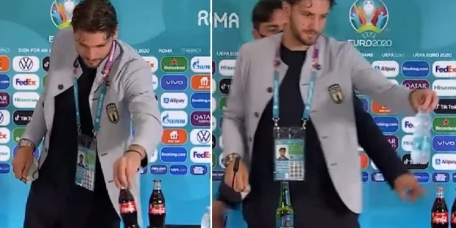 Lagi Tren di EURO 2020, Bintang Dadakan Italia Ikutan Singkirkan Botol Coca-cola