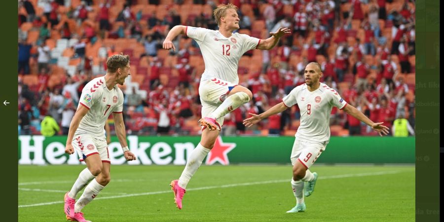 Hasil 16 Besar Euro 2020 - Kontribusi Besar Eks Rekan Ezra Walian untuk Kemenangan Telak Denmark 