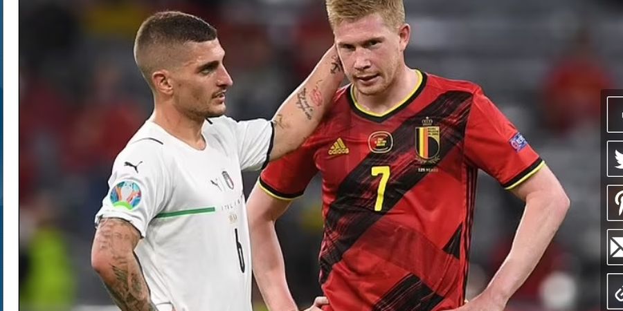 Belgia Takluk di Tangan Italia, De Bruyne Merasa Dirinya Tidak Seharusnya Bermain