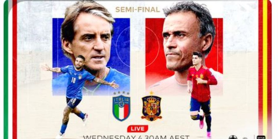 Link Live Streaming Semifinal EURO 2020 - Adu Ketajaman Italia vs Spanyol, Akses Mola dari BolaSport.com