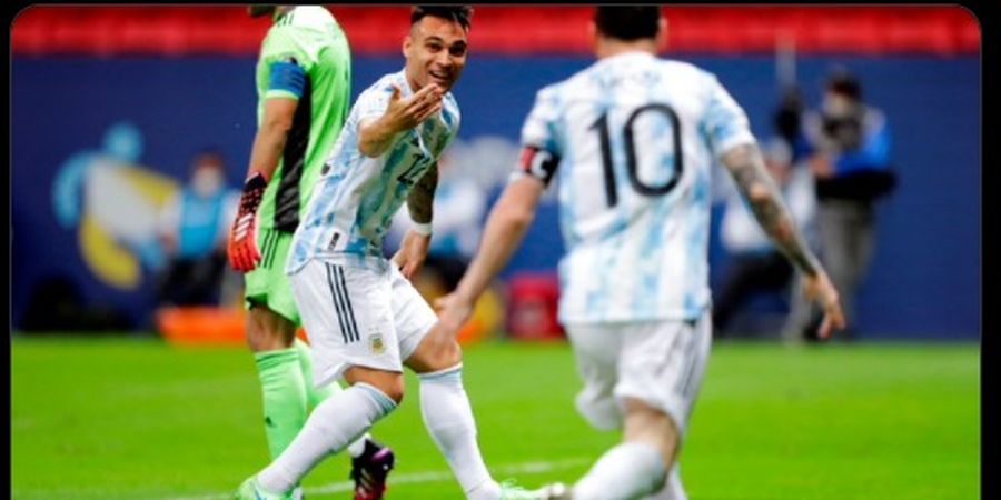 Hasil Babak I Copa America 2021 - Lionel Messi Bikin Assist untuk Gol Lautaro Martinez, Argentina Ungguli Kolombia 1-0