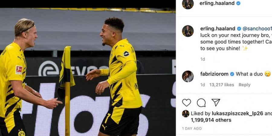 Jadon Sancho Resmi Jadi Pemain Manchester United, Erling Haaland: Semoga Sukses!