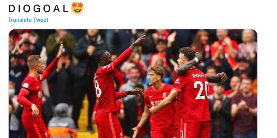 Hasil Babak I - Tandukan Diogo Jota Bawa Liverpool Unggul 1-0