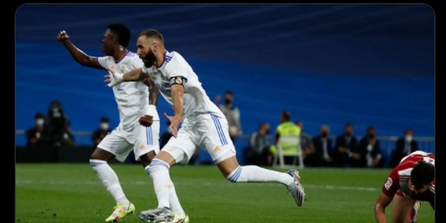 Hasil Liga Spanyol - Karim Benzema Hat-trick, Titisan Paul Pogba Debut Langsung Cetak Gol, Real Madrid Menang Besar