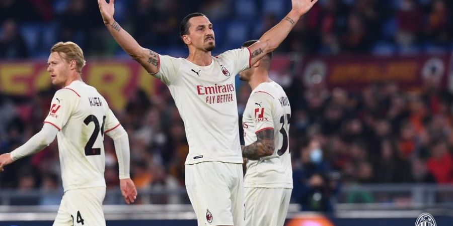 Hasil Liga Italia - Zlatan Ibrahimovic Borong 2 Rekor, AC Milan Menang Dramatis atas AS Roma