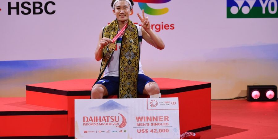 Indonesia Masters 2021 - Raih Gelar Setelah 1 Tahun 10 Bulan, Momota Ingin Istirahat Sehari