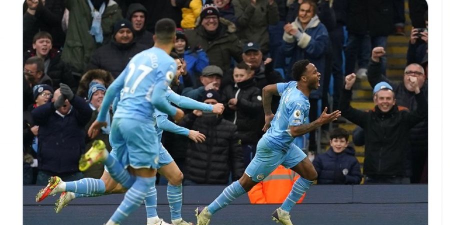 Hasil Liga Inggris - Raheem Sterling Cetak Gol ke-100, Man City Taklukkan 10 Pemain Wolverhampton Wanderers