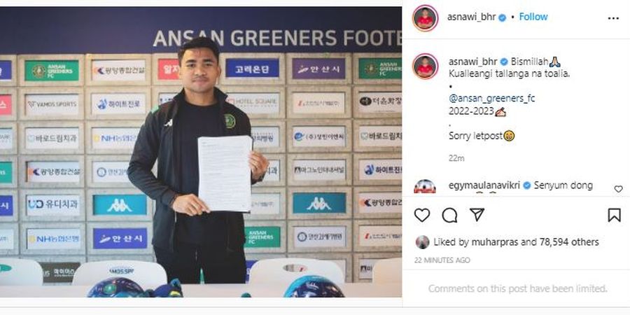 Asnawi Mangkualam Jawab Tantangan Pelatih Ansan Greeners soal Rencana Dimainkan sebagai Penyerang