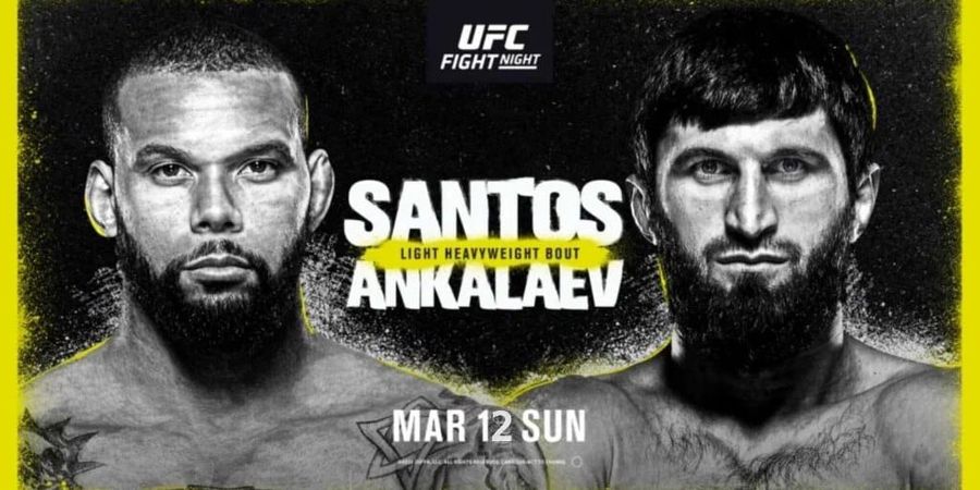 Jadwal UFC Vegas 50 - Thiago Santos vs Magomed Ankalaev pada Akhir Pekan