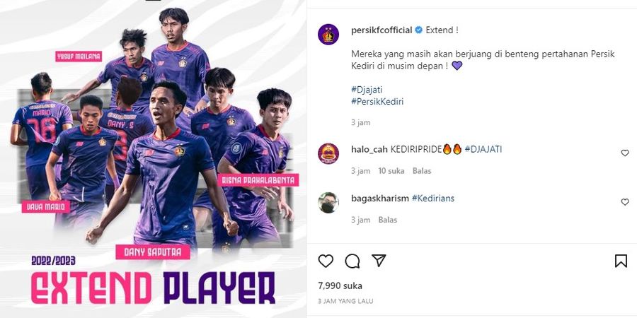 Persik Kediri Perpanjang Kontrak Empat Pemain