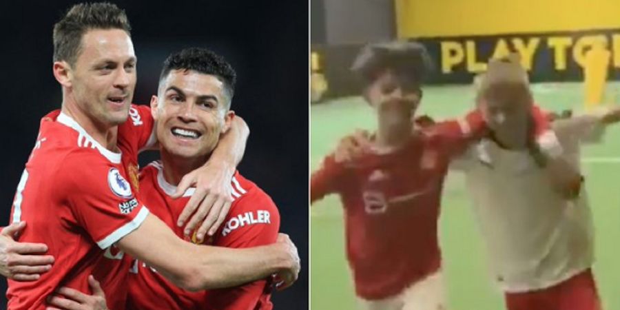 Anak Ronaldo dan Matic Beraksi, Reka Ulang Gol Ayah Mereka Lawan Chelsea