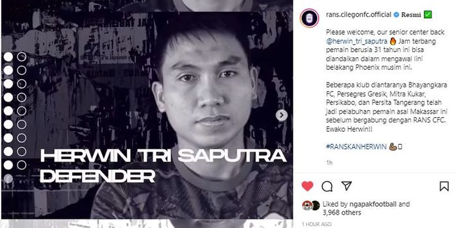 RESMI - RANS Cilegon FC Datangkan Menantu Rahmad Darmawan yang Musim Lalu Bikin Mertua Dipecat