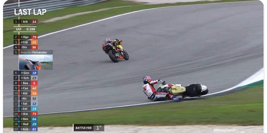 Hasil Moto2 Malaysia 2022 - Kejutan di Lap Terakhir, Augusto Fernandez Lompati Ai Ogura di Klasemen