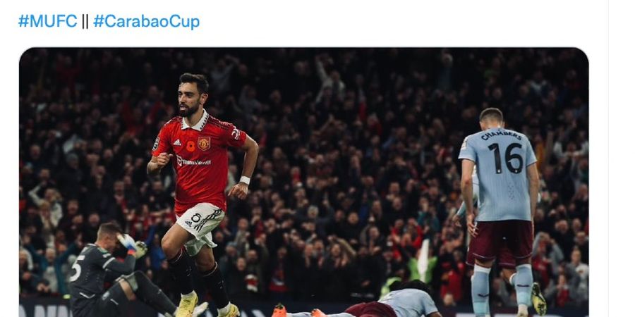 Hasil Piala Liga Inggris - Dua Kali Tertinggal, Man United Cetak Empat Gol dan Sukses Balas Dendam ke Aston Villa