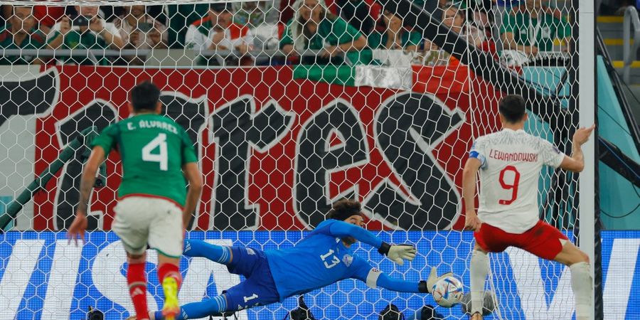 Hasil Piala Dunia 2022 - Guillermo Ochoa Perpanjang Puasa Gol Robert Lewandowski, Meksiko dan Polandia Tanpa Gol