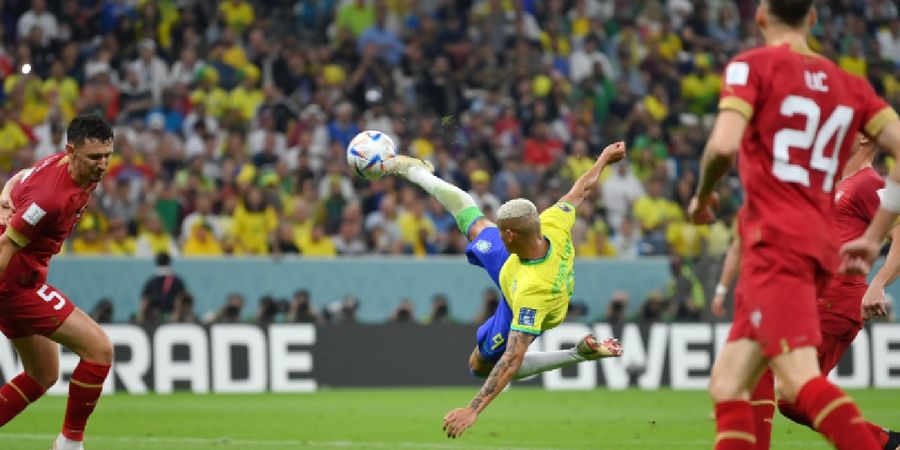 Hasil Piala Dunia 2022 - Cetak Brace dan Gol Akrobatik, Richarlison Antar Brasil Libas Serbia