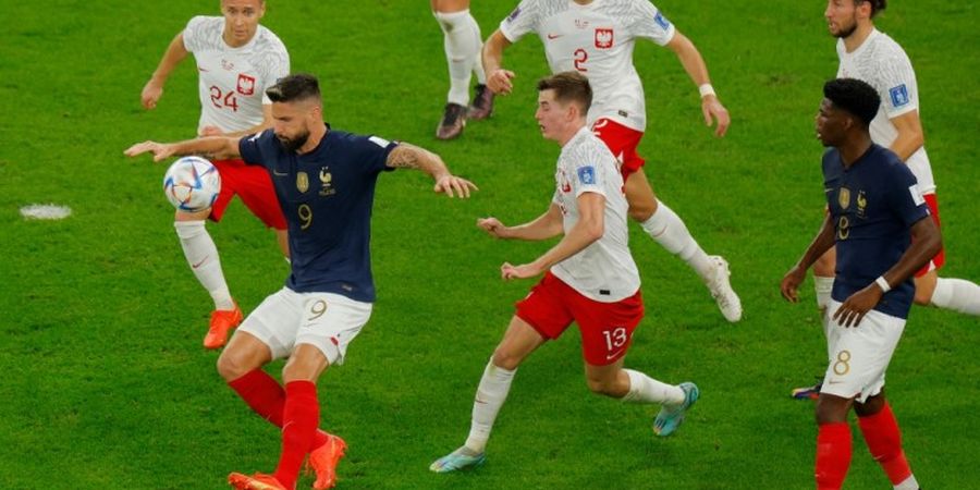 PIALA DUNIA - Bawa Prancis Ungguli Polandia 1-0 di Babak Pertama, Olivier Giroud Sah Jadi Top Scorer Sepanjang Masa