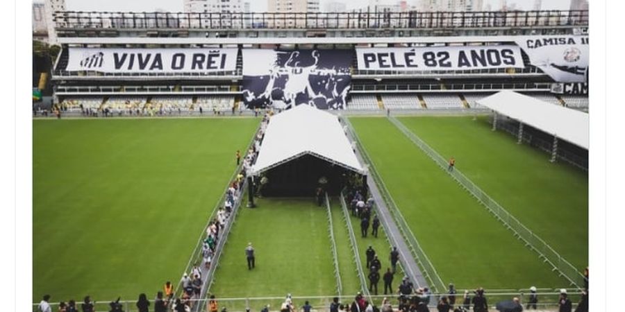 Jenazah Pele Disemayamkan di Stadion Santos FC - Neymar Absen, Real Madrid Kirim Wakil Presiden