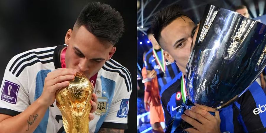 Lautaro Martinez Cium 2 Trofi dalam Sebulan, dari Piala Dunia ke Piala Super Italia